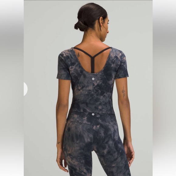 Lululemon Align T-Shirt Diamond Dye Lunar Rock True Navy Size 8 - Picture 2 of 15